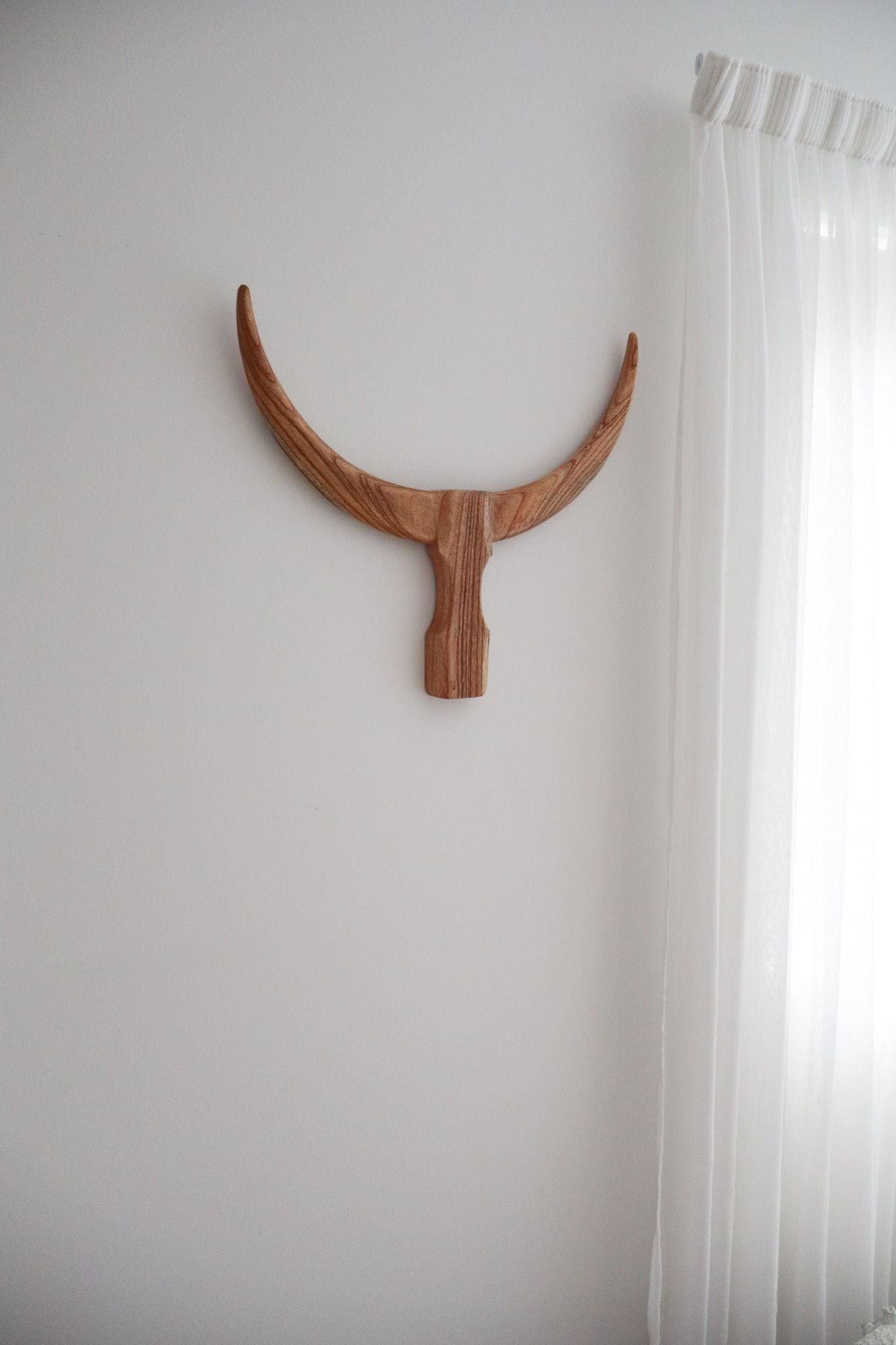 Teak Buffalo Head Natural