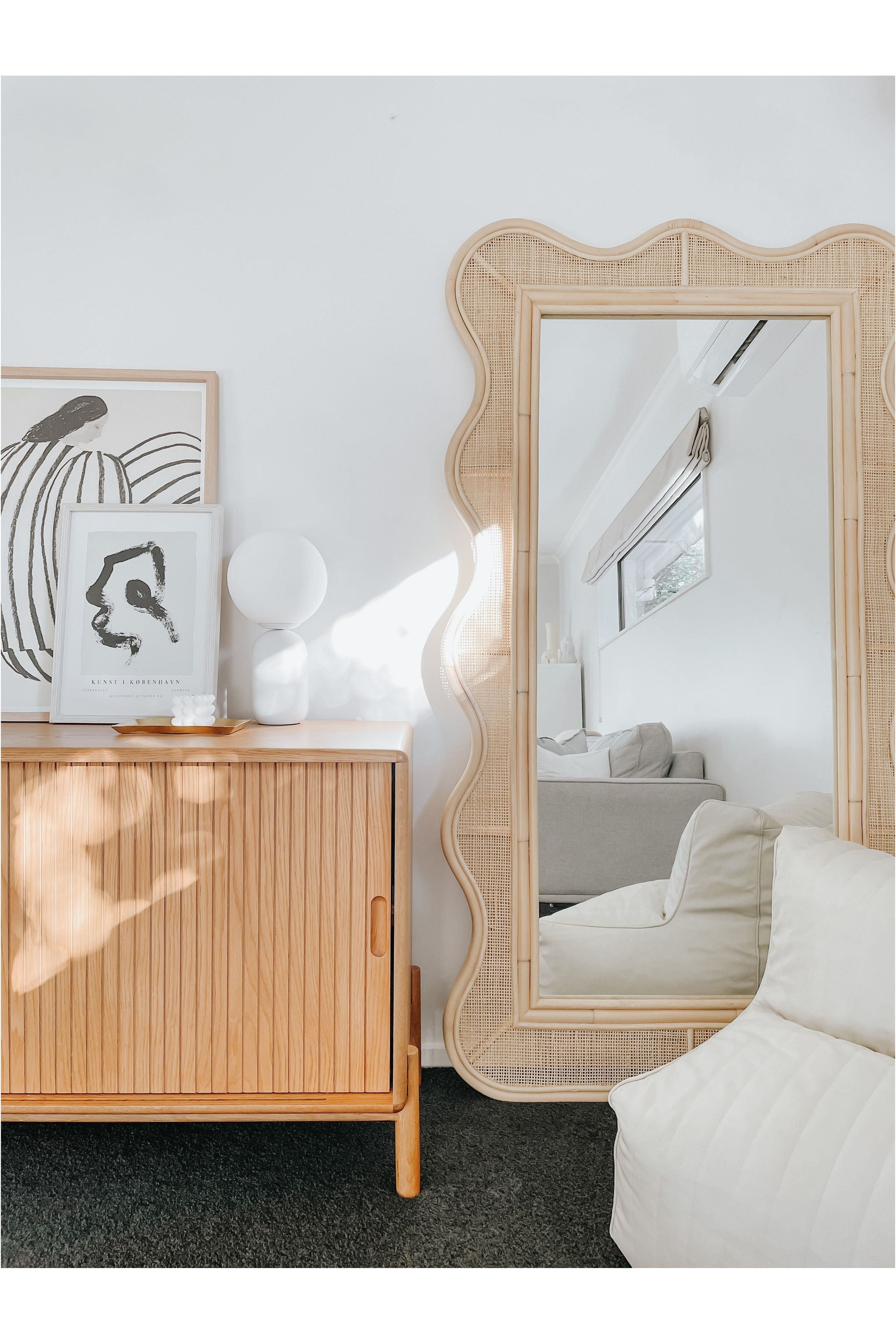 rattan full length mirror inkah